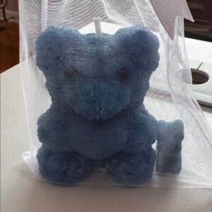 Blue Bear Shaped Candle